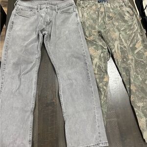 Gray and Camo Denim Jeans